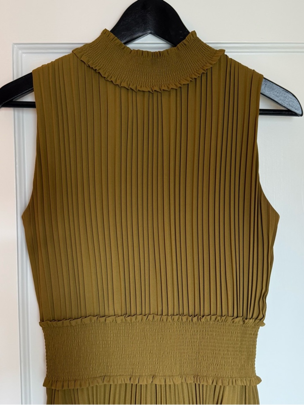 Nanette by Nanette Lepore Olive Smocked-Neck Sleeveless Dress